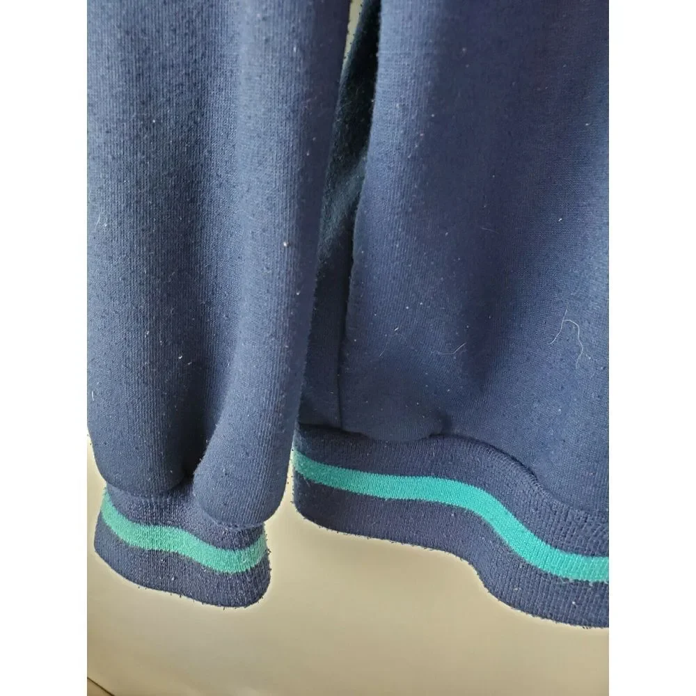 VTG Nike Rugby Union 1987 Snap Button‎ Varsity Bomber Jacket Blue XL LS HN